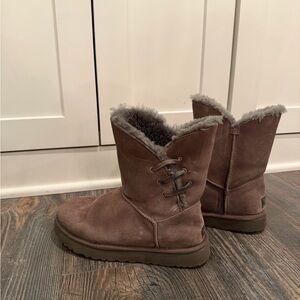 UGG Cozy Women's Suede Winter Boots - Brown with Faux Fur Lining